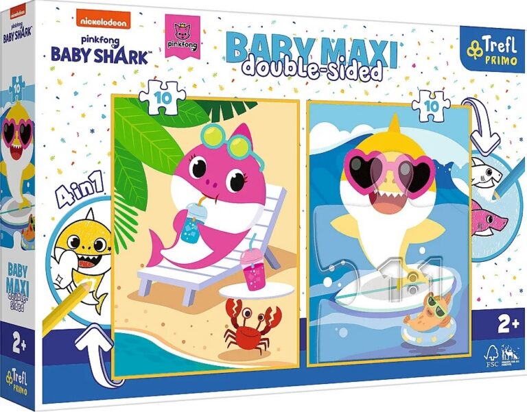 TREFL 43005 Puzzle Baby MAXI 2x10 Wesoły dzień rekina