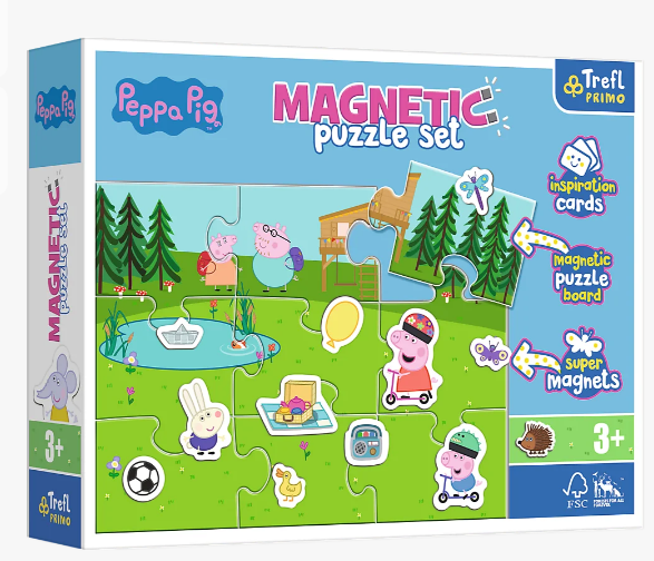 TREFL 93164 Puzzle magnetyczne - Zabawy Peppy