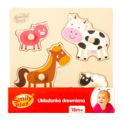 SMILY PLAY SPW83798 Układanka drewniana zwierzęta domowe