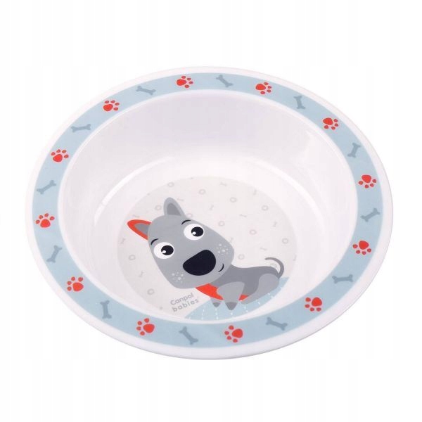 CANPOL 4/412 Miska plastikowa dla dziecka 270 ml Cute Animals blue