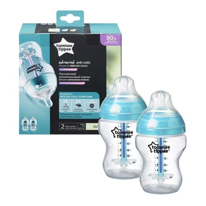 TOMMEE TIPPEE TTP 42252586 42252587 Butelka plastikowa 260 ml 2-pak antykolkowa