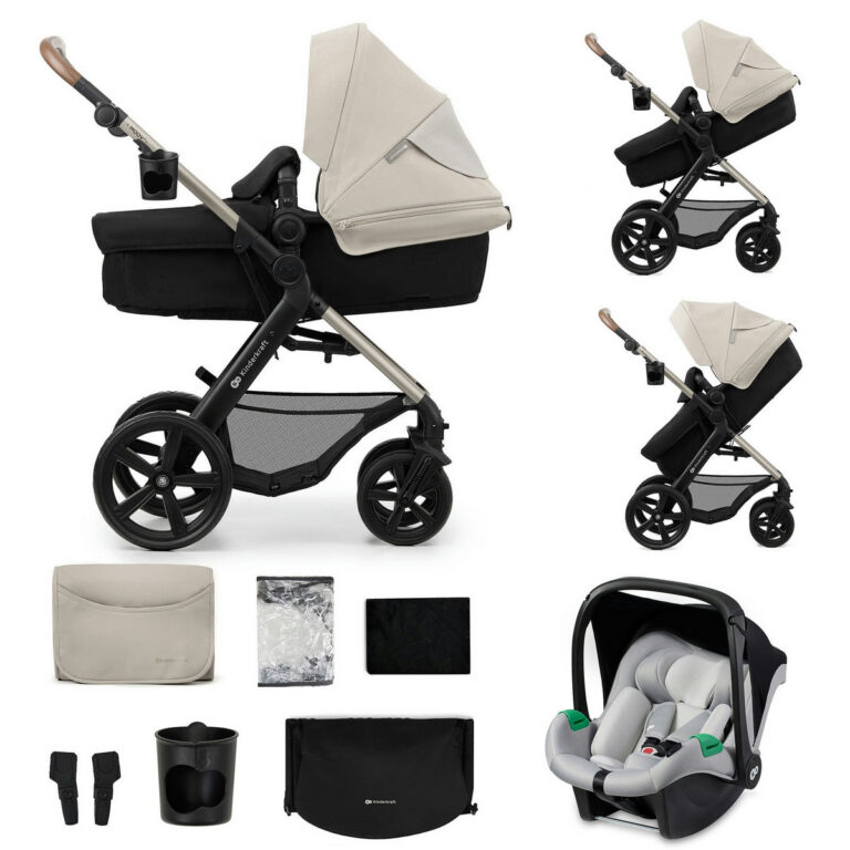 KINDERKRAFT Wózek wielofunkcyjny MOOV 2 3w1 Moonlight Grey EVA WHEELS