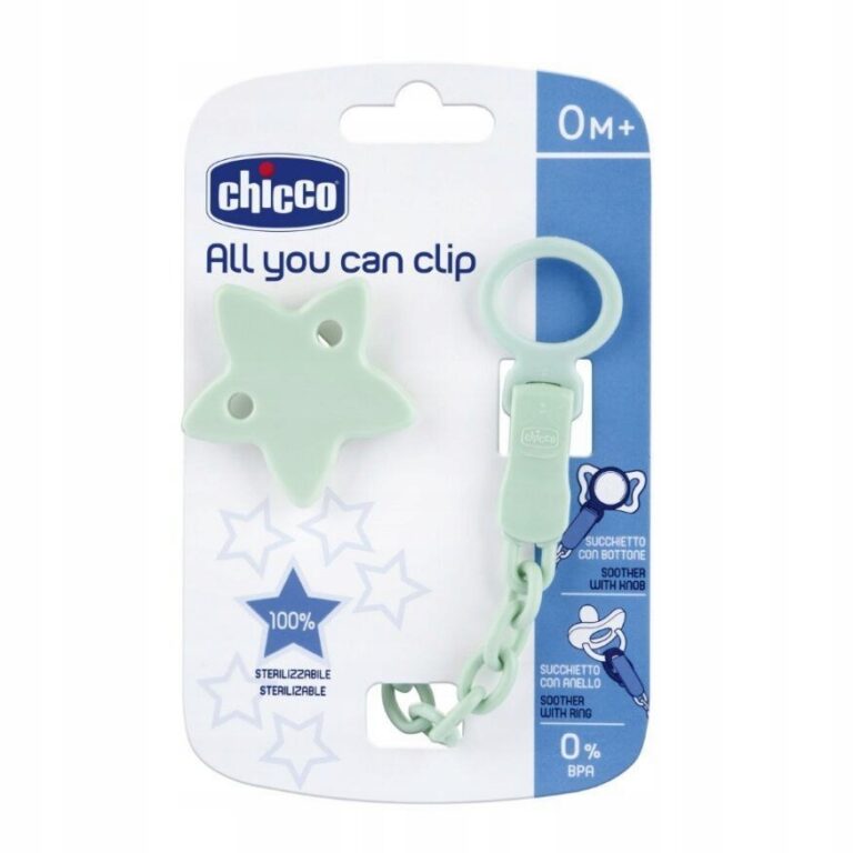 CHICCO 00004084300000 Łańcuszek z klipsem do smoczka Gwiazdka