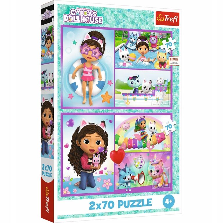 TREFL 34438 Puzzle 2x70 Baw się z Gabby