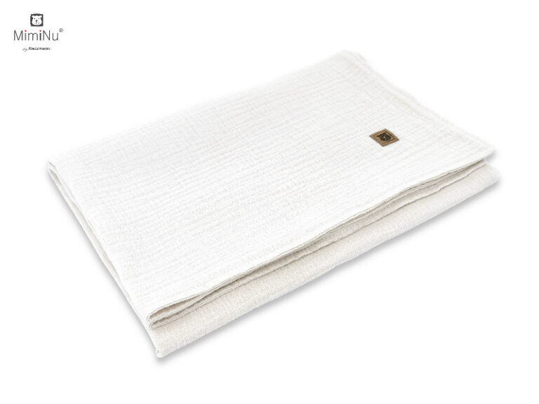 KIECZMERSKI Kocyk 75x100 cm MUŚLIN bawełna 100% śmietanka