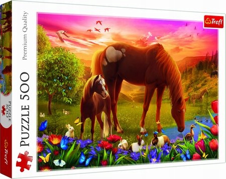 TREFL 37451 Puzzle 500 Konie na łące