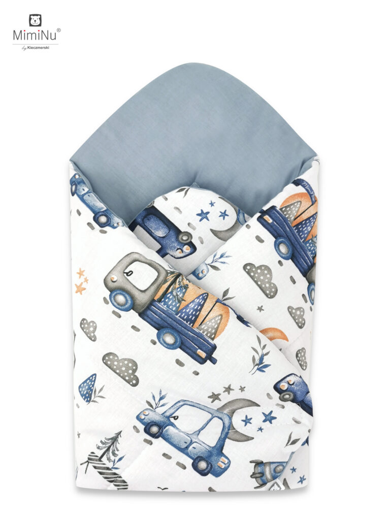 KIECZMERSKI Rożek standard 75x75 cm MIMINU DESIGN Samochodziki niebieskie bawełna 100%