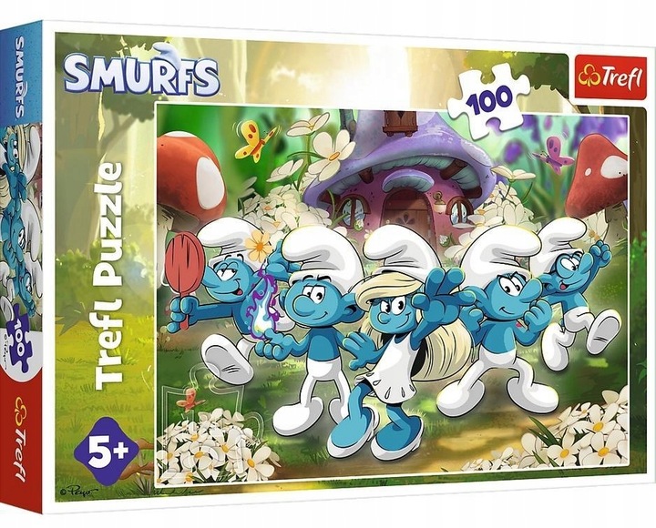 TREFL 16487 Puzzle 100 Poznaj Smerfy