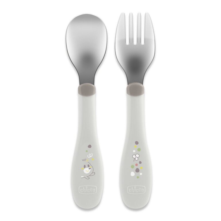 CHICCO 00016102350000 Sztućce metalowe szare 18m+