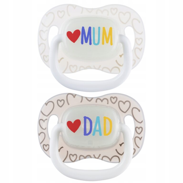 CANPOL 34/939 Smoczek uspokajający silikonowy symetryczny 0-6m LoveMum&Dad 2 szt