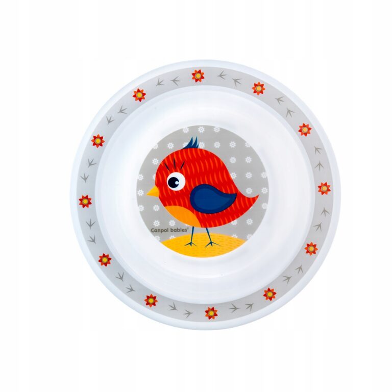 CANPOL 4/412_red Miska plastikowa dla dziecka 270ml Cute Animals red