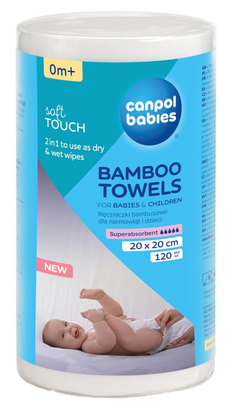 CANPOL 1/661 Ręczniczki bambusowe dla niemowląt 120szt.