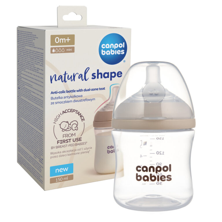 CANPOL 35/400 Butelka Natural Shape ze smoczkiem dwustrefowym 150ml