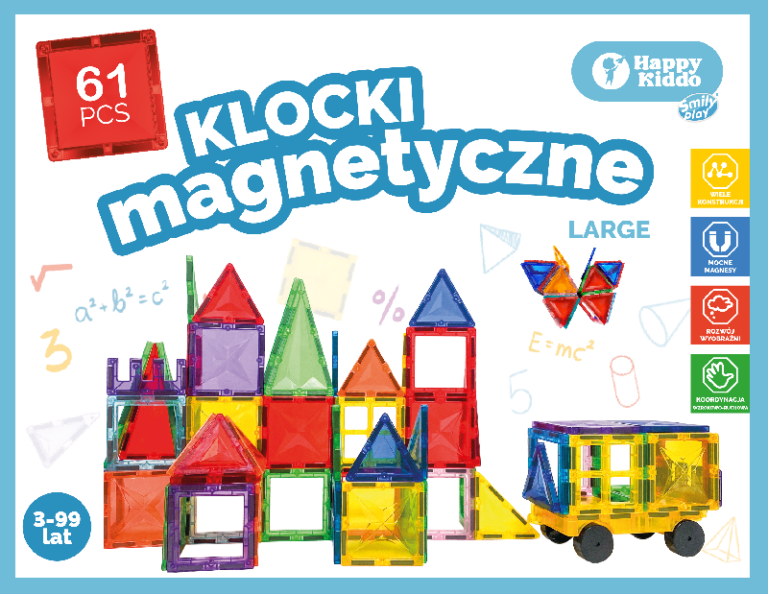 SMILY PLAY SP85382 Klocki magnetyczne 61 el.