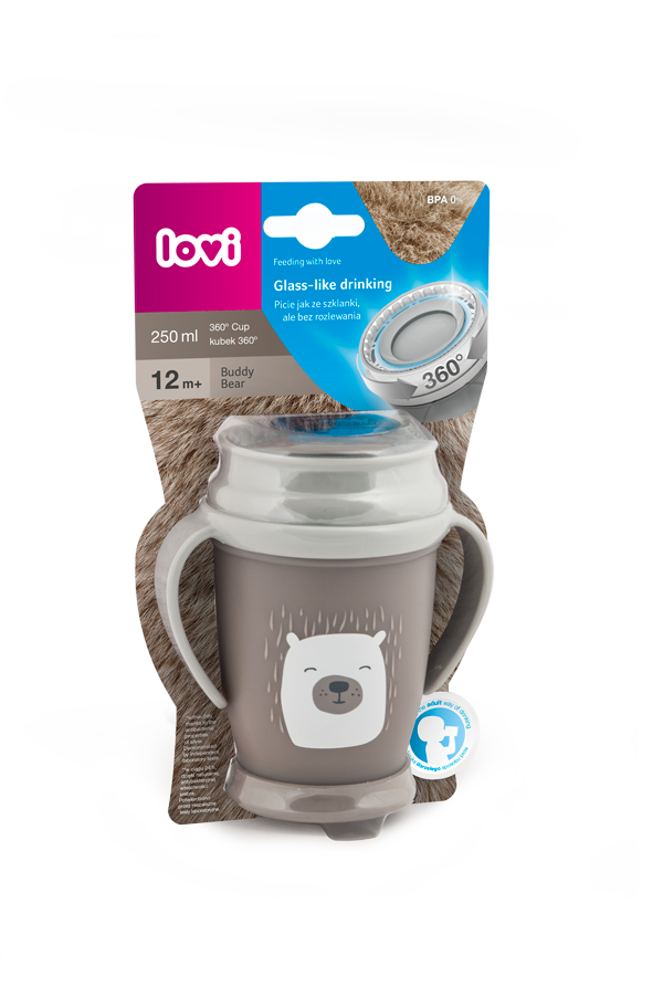 LOVI 1/599 Kubek z uchwytami 250ml JUNIOR BUDDY BEAR kolor neutralny