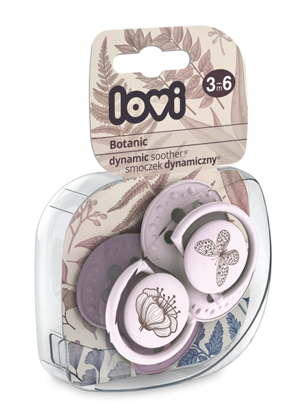 LOVI 22/870 Smoczek silikonowy dynamiczny 3-6 m 2szt Botanic Girl
