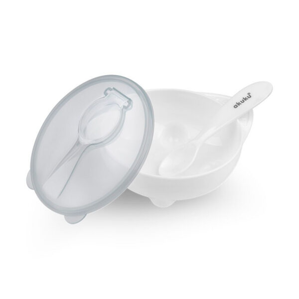 AKUKU A0424 Miseczka z łyżeczką white wyprzedaż