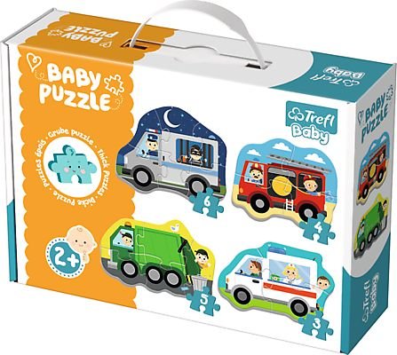TREFL 36071 Puzzle Baby Classic Pojazdy i zawody 2+