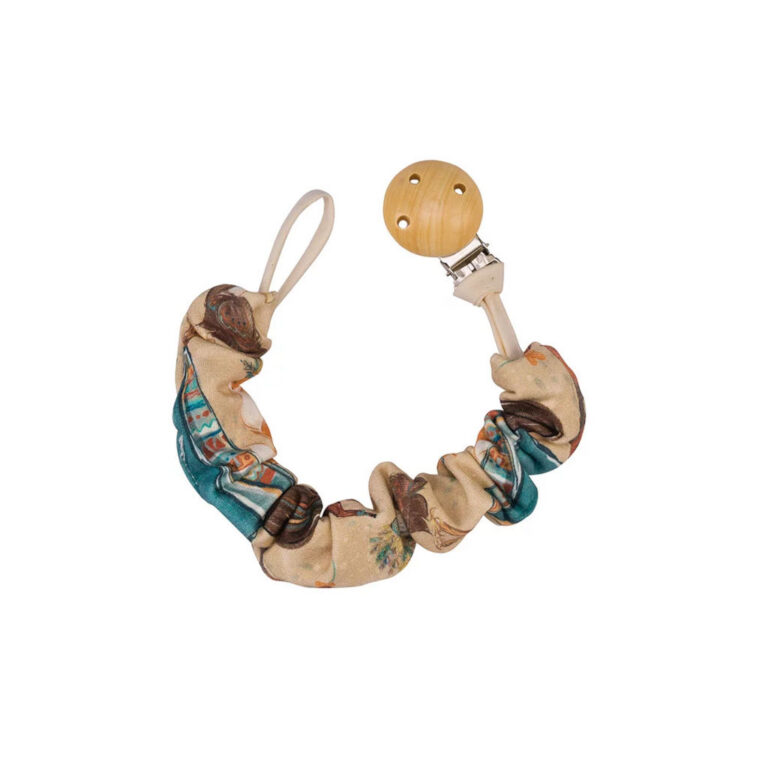 BABY 01267 Zawieszka do smoczka Boho Misiek - bawełna