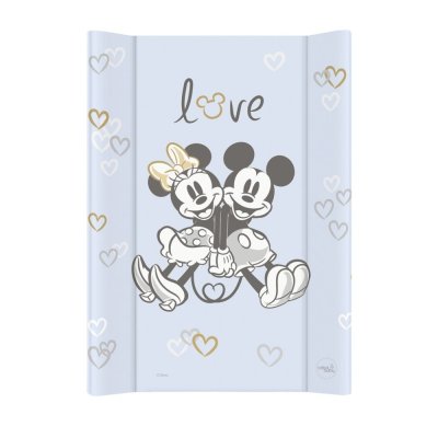 CEBA 203-127-665 Przewijak twardy krótki Comfort 50x70 Disney Minne &Mickey Blue GRATIS pokrowiec na przewijak, składana mata do przewijania 60x40 Rowanberry