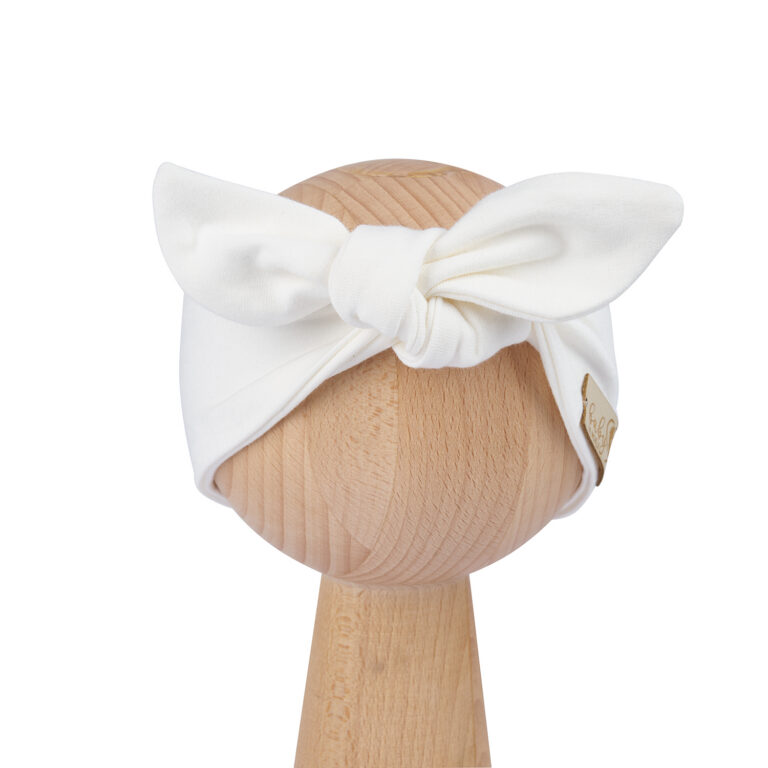 BABY 01328 Opaska niemowlęca z kokardą Cream 6-12m