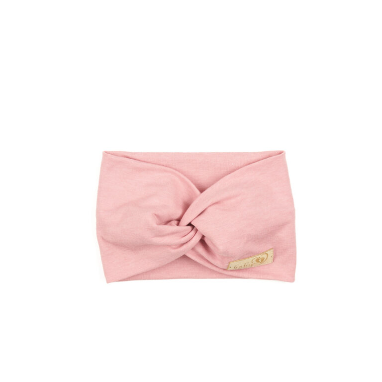 BABY 01408 Opaska przeplatana niemowlęca Brudny Róż 0-3m
